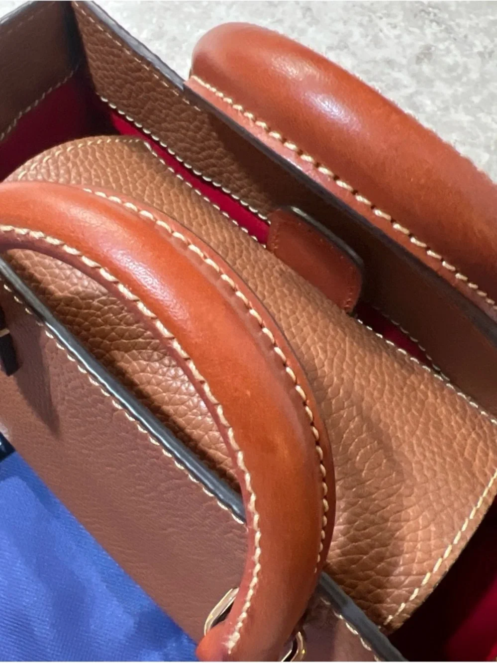 Dooney & Bourke Mini zip Janine caramel  Pebbled Leather Satchel